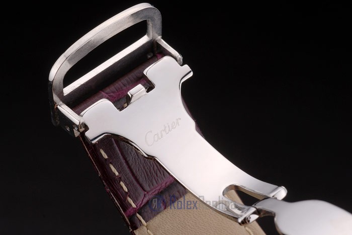 Cartier replica tank americaine acciaio strip leather cherry orologio imitazione perfetta - immagine 8