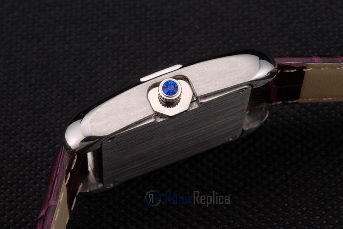 Cartier replica tank americaine acciaio strip leather cherry orologio imitazione perfetta - immagine 11