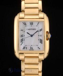 Cartier replica tank americaine oro giallo white dial orologio imitazione perfetta