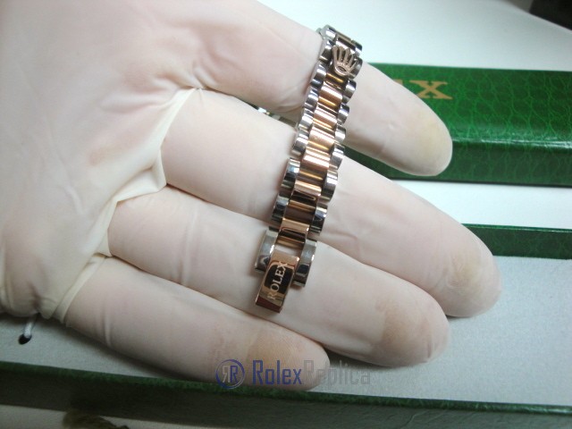 Rolex replica gioielli bracciale jubilèè strip oro rosa acciaio bi-colour - immagine 6