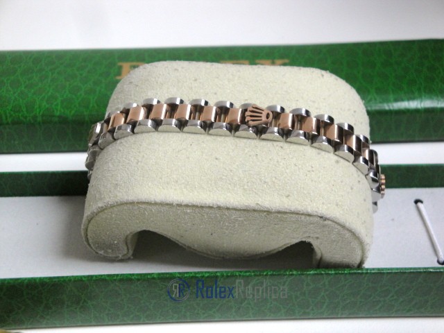 Rolex replica gioielli bracciale jubilèè strip oro rosa acciaio bi-colour - immagine 8