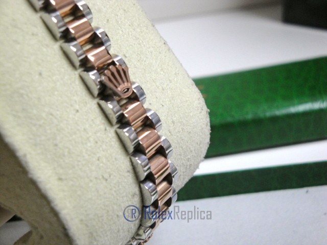 Rolex replica gioielli bracciale jubilèè strip oro rosa acciaio bi-colour - immagine 10