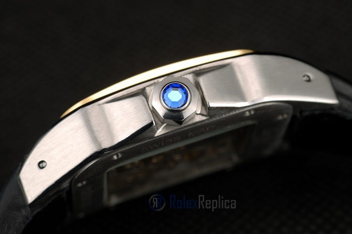 Cartier replica santos skeletron ceramichon strip leather orologio imitazione perfetta - immagine 5