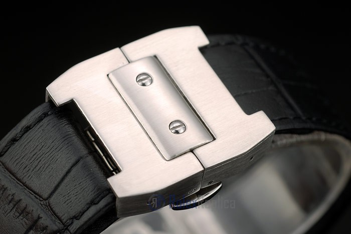 Cartier replica santos skeletron ceramichon strip leather orologio imitazione perfetta - immagine 9