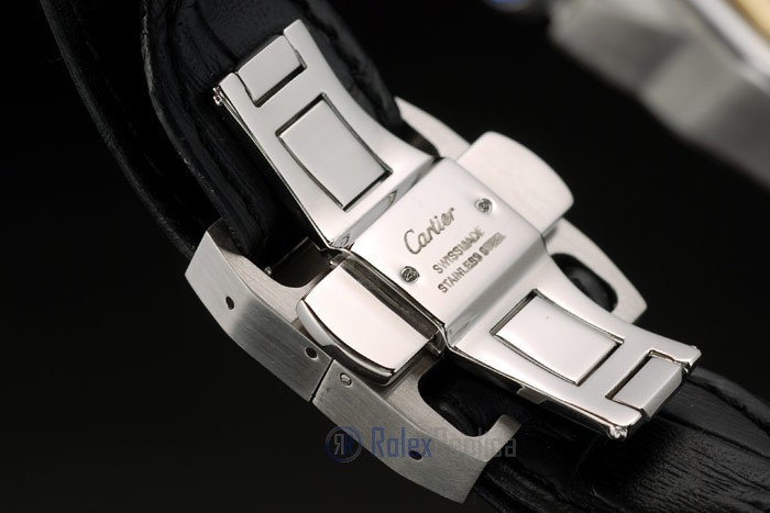 Cartier replica santos skeletron ceramichon strip leather orologio imitazione perfetta - immagine 10
