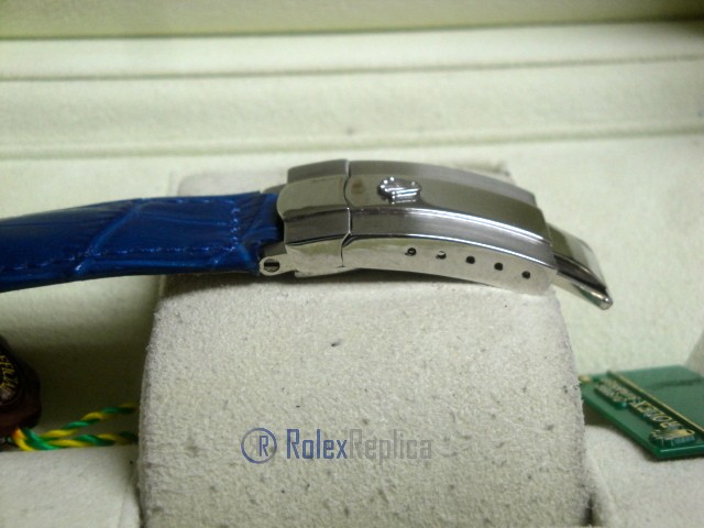 rolex replica daydate white gold blue strip leather orologio replica copia imitazione - immagine 9