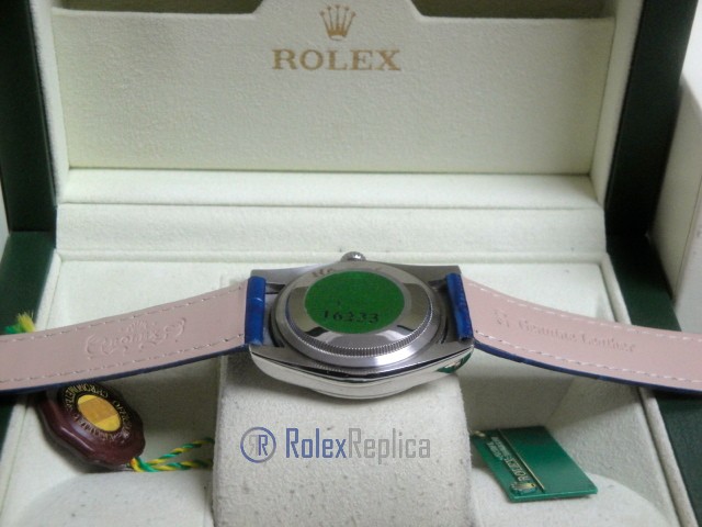 rolex replica daydate white gold blue strip leather orologio replica copia imitazione - immagine 11