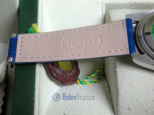 rolex replica daydate white gold blue strip leather orologio replica copia imitazione - immagine 13
