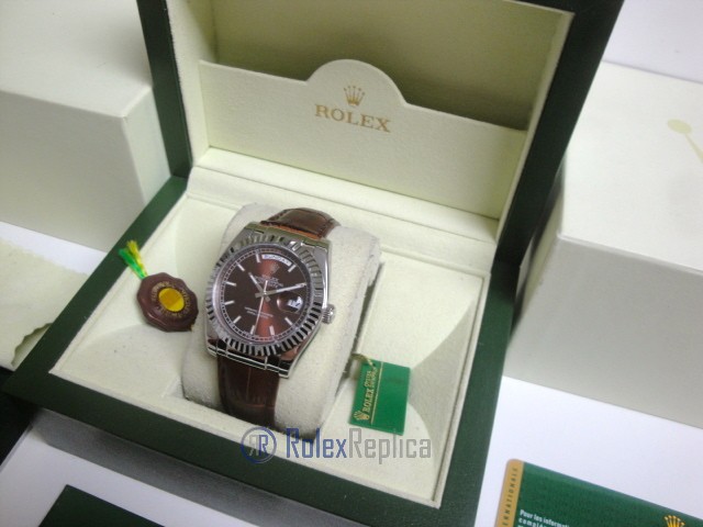 rolex replica daydate white gold charry strip leather orologio replica copia imitazione - immagine 12