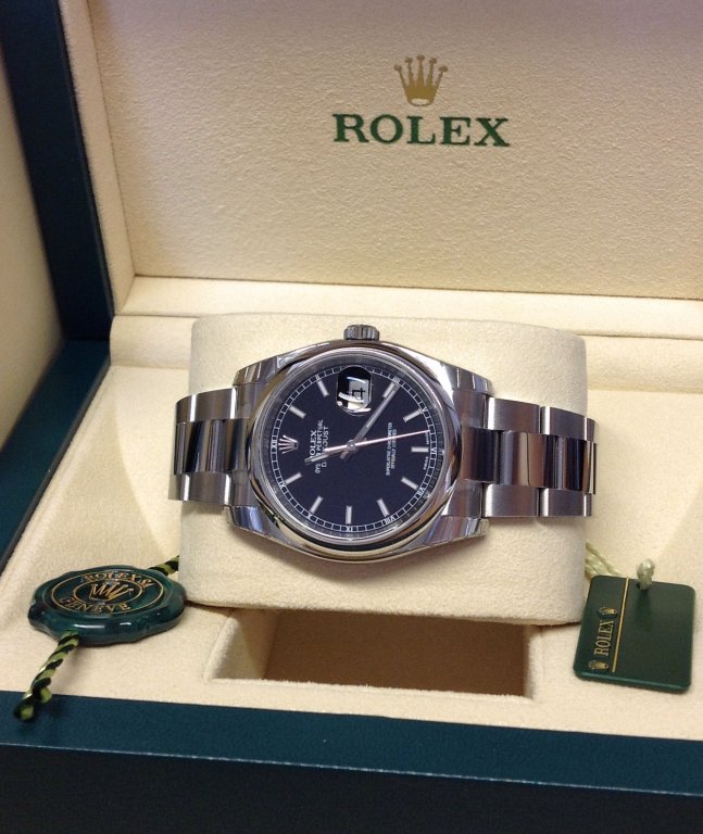 rolex replica datejust oyster black dial orologio imitazione - immagine 3