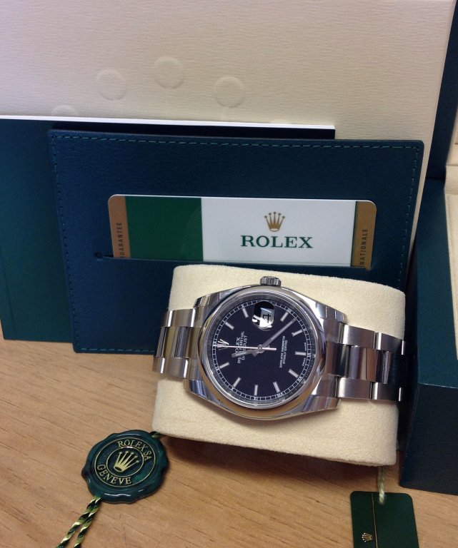 rolex replica datejust oyster black dial orologio imitazione - immagine 4