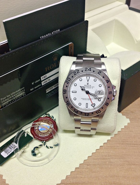 Rolex replica explorer II classic 16570 40mm white dial - immagine 3