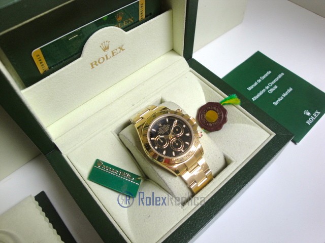 Rolex replica Daytona Yellow Gold 116528 Black Baton Dial orologio copia - immagine 3