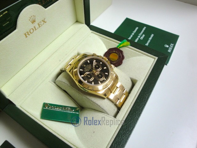 Rolex replica Daytona Yellow Gold 116528 Black Baton Dial orologio copia - immagine 4