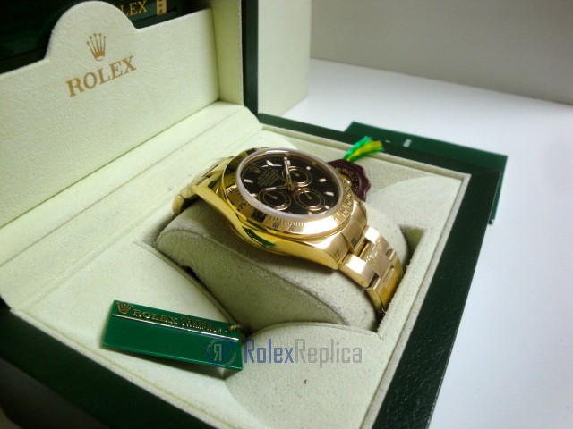 Rolex replica Daytona Yellow Gold 116528 Black Baton Dial orologio copia - immagine 5