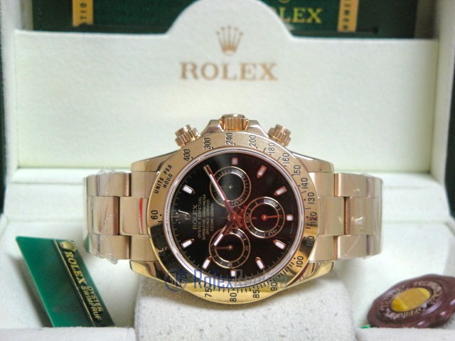 Rolex replica Daytona Yellow Gold 116528 Black Baton Dial orologio copia - immagine 11