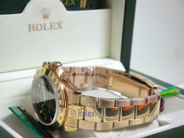 Rolex replica Daytona Yellow Gold 116528 Black Baton Dial orologio copia - immagine 13