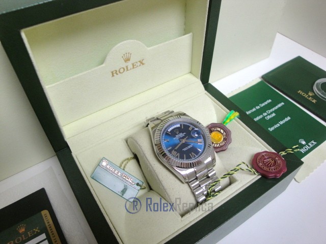 rolex replica daydate ll acciaio blue dial president orologio replica copia imitazione - immagine 3