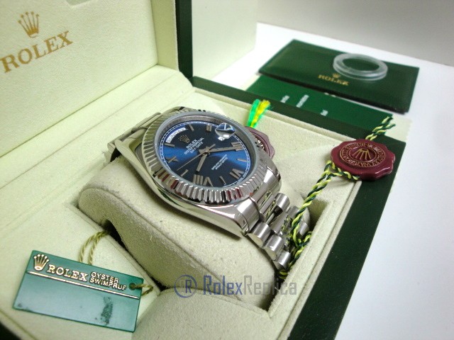 rolex replica daydate ll acciaio blue dial president orologio replica copia imitazione - immagine 4