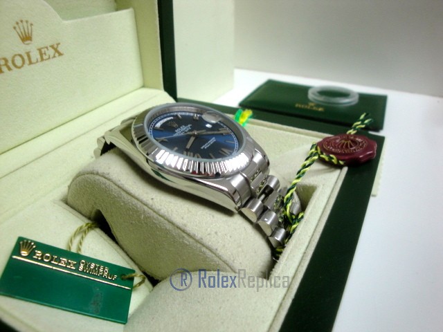 rolex replica daydate ll acciaio blue dial president orologio replica copia imitazione - immagine 5
