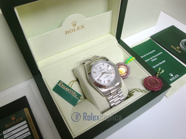 rolex replica daydate ll acciaio white dial president orologio replica copia imitazione - immagine 3