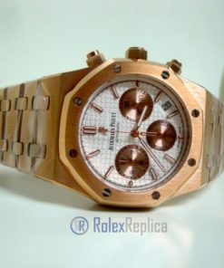audemars piguet replica chrono royal oak leo messi rose gold white dial panda imitazione copia