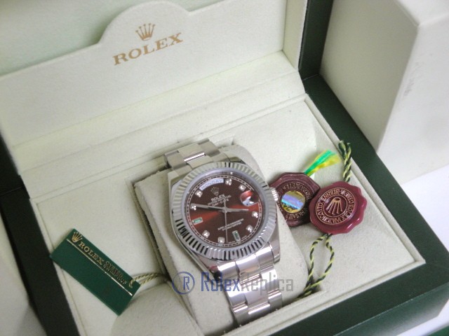 rolex replica daydate ll acciaio cherry dial oyster orologio replica copia imitazione - immagine 5