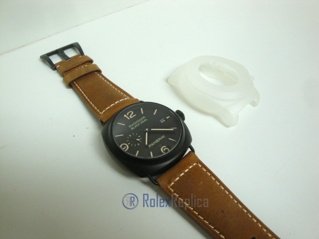 Panerai replica radiomir black seal pro-hunter pvd skeletron strip leather imitazione copia - immagine 4