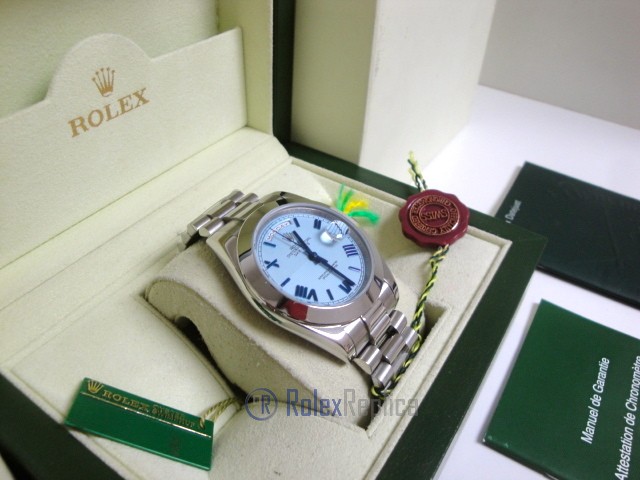 rolex replica daydate ll acciaio sky dial strip president orologio replica copia imitazione - immagine 4