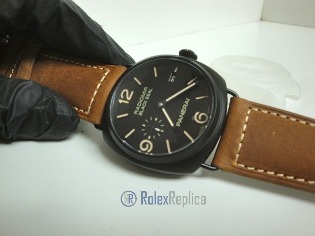 Panerai replica radiomir black seal pro-hunter pvd skeletron strip leather imitazione copia