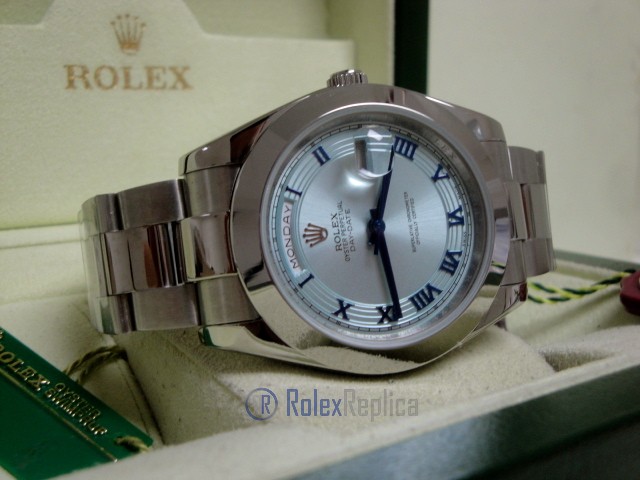 rolex replica daydate ll acciaio sky dial oyster orologio replica copia imitazione - immagine 5