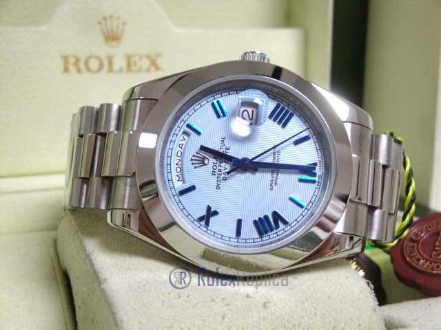rolex replica daydate ll acciaio sky dial strip president orologio replica copia imitazione - immagine 7