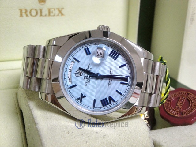 rolex replica daydate ll acciaio sky dial strip president orologio replica copia imitazione - immagine 8