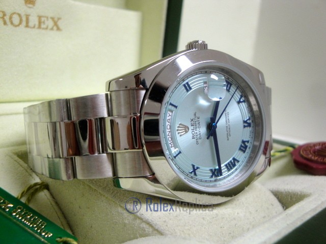 rolex replica daydate ll acciaio sky dial oyster orologio replica copia imitazione - immagine 6