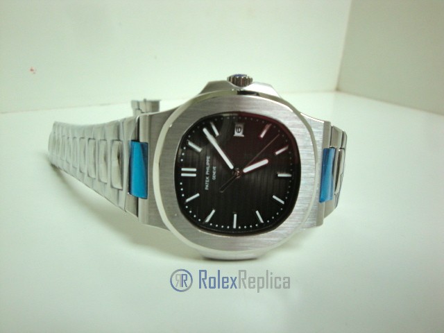 patek philippe replica nautilus grey dial skeletron acciaio orologio imitazione - immagine 3
