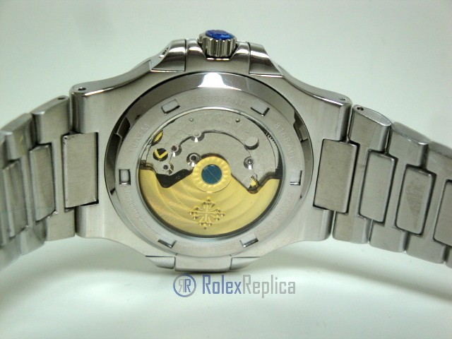 patek philippe replica nautilus grey dial skeletron acciaio orologio imitazione - immagine 5