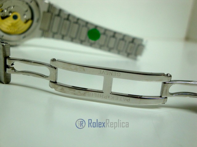 patek philippe replica nautilus grey dial skeletron acciaio orologio imitazione - immagine 7