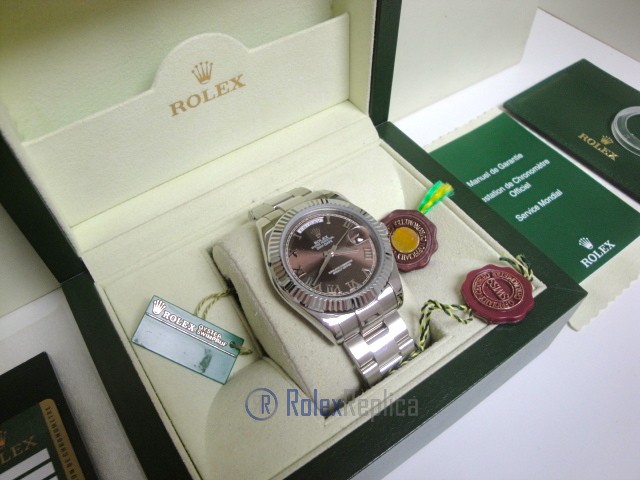 rolex replica daydate ll acciaio brown dial oyster orologio replica copia imitazione - immagine 3