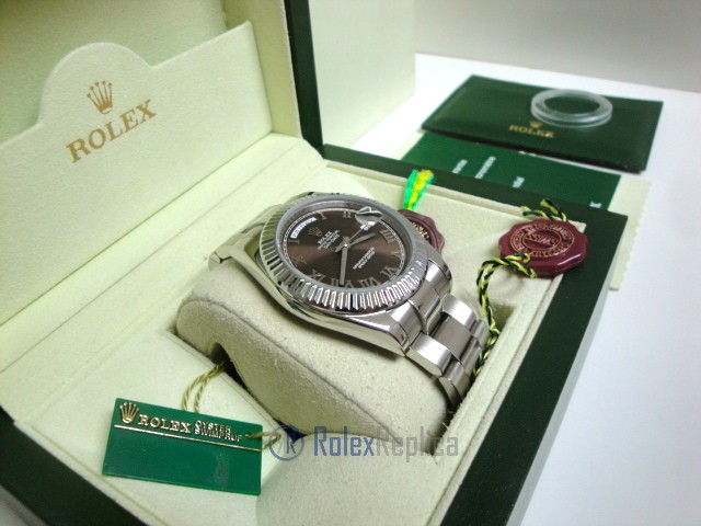 rolex replica daydate ll acciaio brown dial oyster orologio replica copia imitazione - immagine 4
