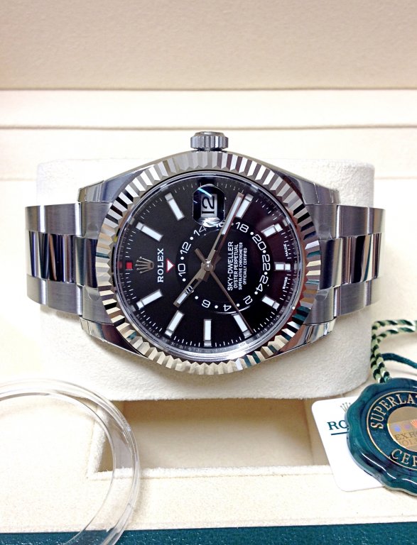 rolex replica sky-dweller black dial 326934 stainless steel orologio replica - immagine 3