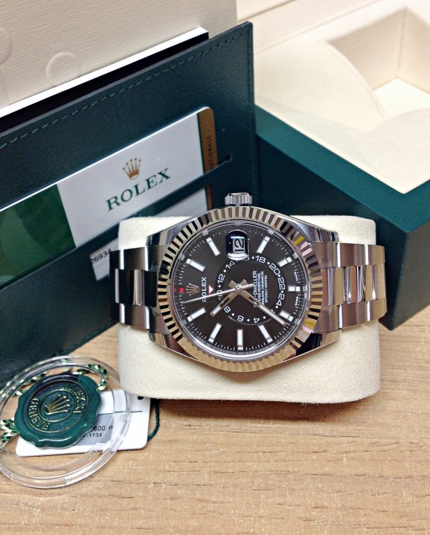 rolex replica sky-dweller black dial 326934 stainless steel orologio replica - immagine 4