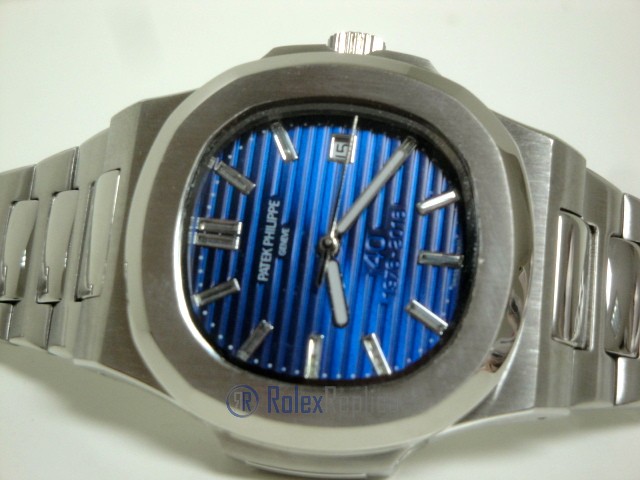 patek philippe replica nautilus blue dial skeletron acciaio 40th anniversary orologio imitazione - immagine 2