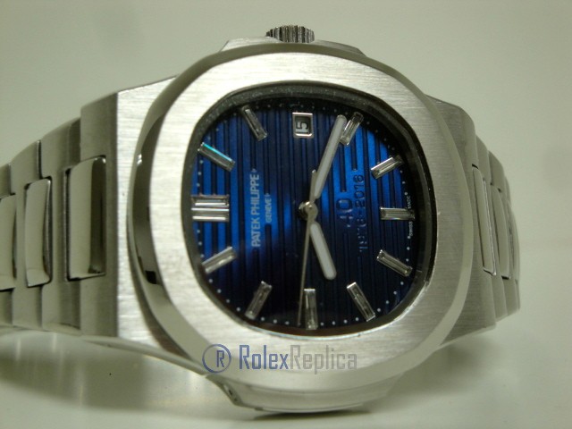 patek philippe replica nautilus blue dial skeletron acciaio 40th anniversary orologio imitazione - immagine 4