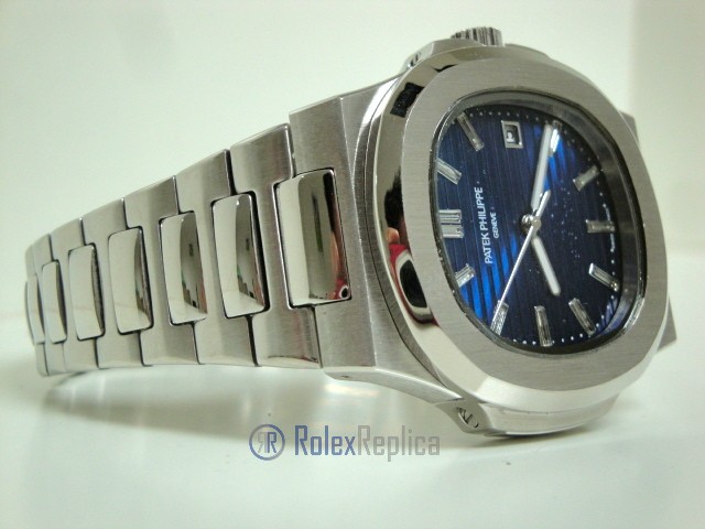 patek philippe replica nautilus blue dial skeletron acciaio 40th anniversary orologio imitazione - immagine 5