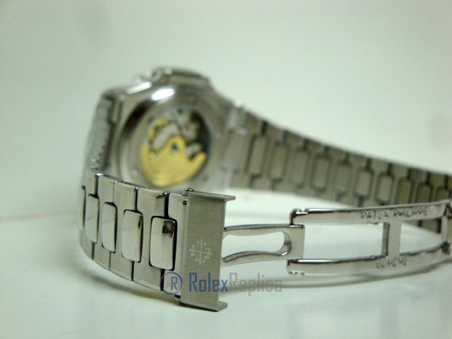 patek philippe replica nautilus blue dial skeletron acciaio 40th anniversary orologio imitazione - immagine 7
