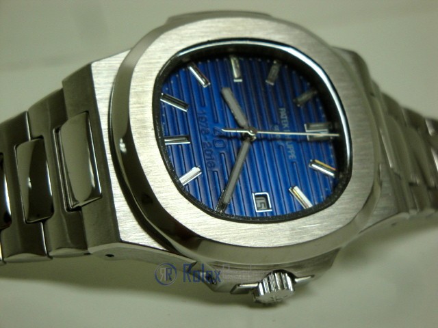patek philippe replica nautilus blue dial skeletron acciaio 40th anniversary orologio imitazione - immagine 11