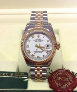 rolex replica datejust lady 179173 bi-colour acciaio oro roman dial