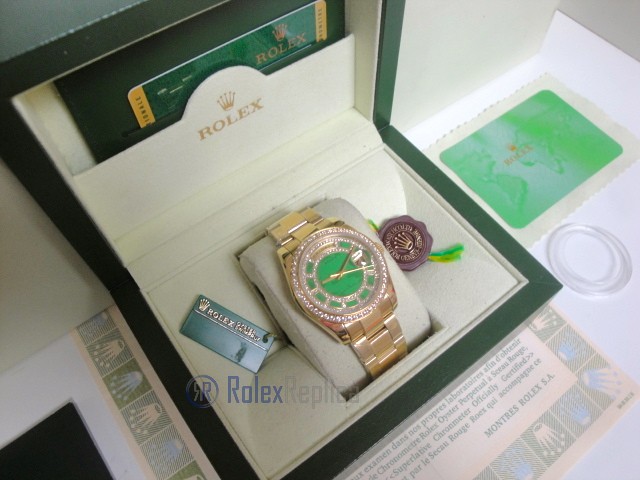 rolex replica daydate ll SARU oro giallo oyster hulk diamond orologio replica copia imitazione - immagine 3