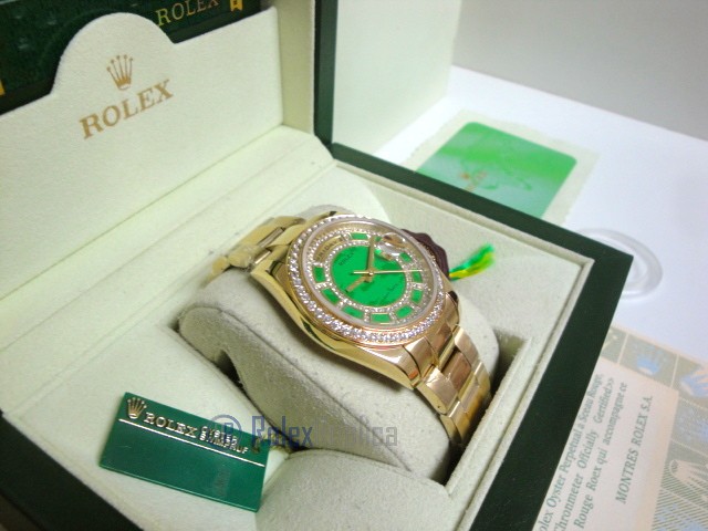 rolex replica daydate ll SARU oro giallo oyster hulk diamond orologio replica copia imitazione - immagine 4
