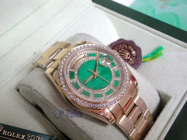 rolex replica daydate ll SARU oro giallo oyster hulk diamond orologio replica copia imitazione - immagine 5